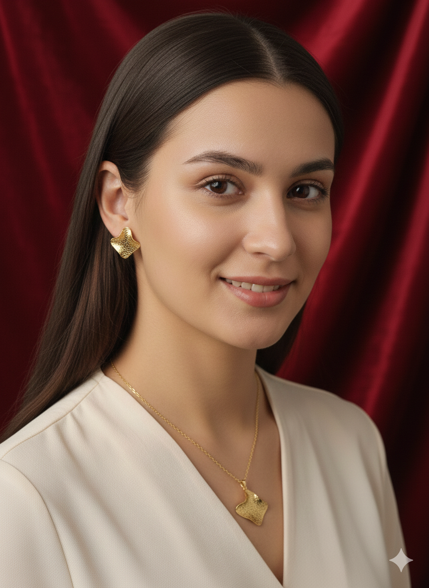 The Artisan Hammered Gold Statement Set: Organic Waves in Premium Stainless Steel