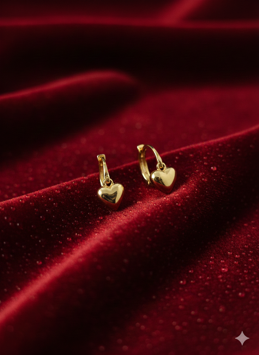 Minimalist Polished Heart Huggie Earrings | Premium Waterproof Stainless Steel