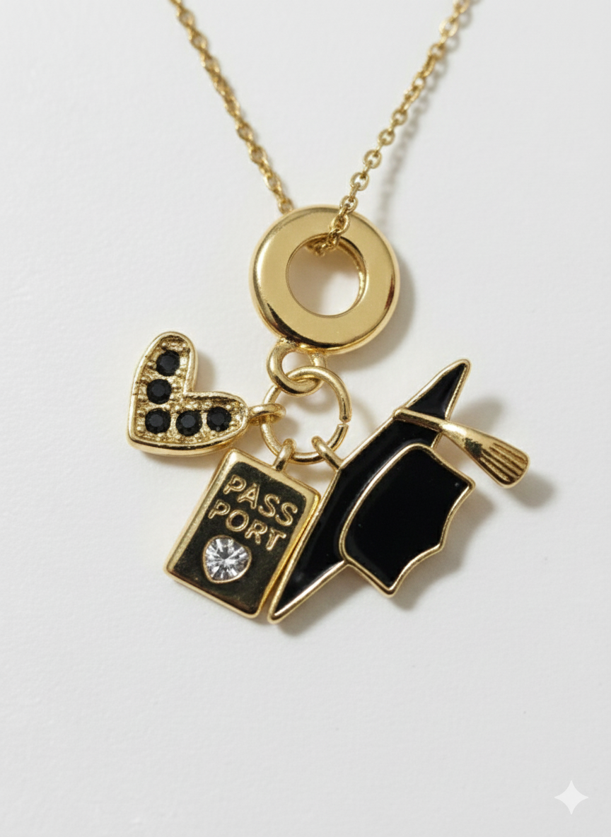 18K Gold Plated Minimalist "Milestones" Charm Statement Necklace