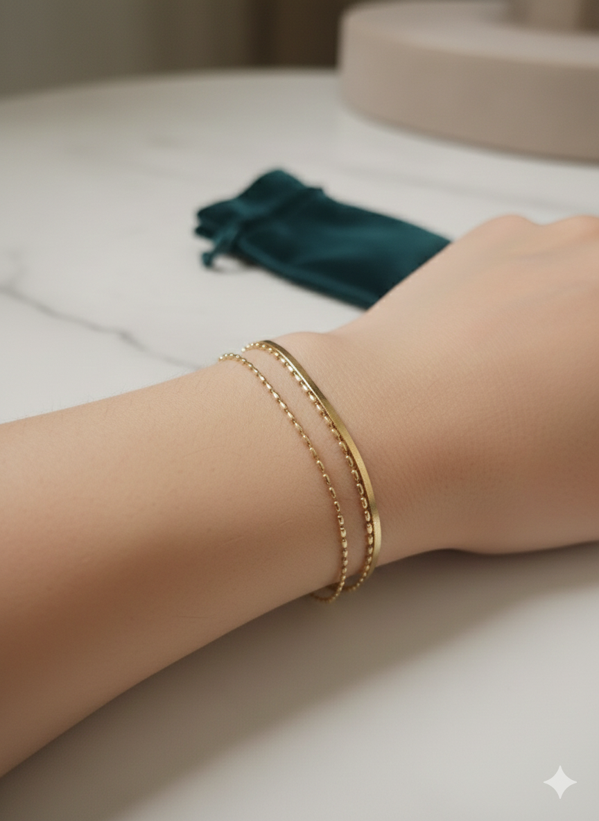 The "Seraphina" Liquid Gold Link Bracelet – 18K Gold Plated Stainless Steel