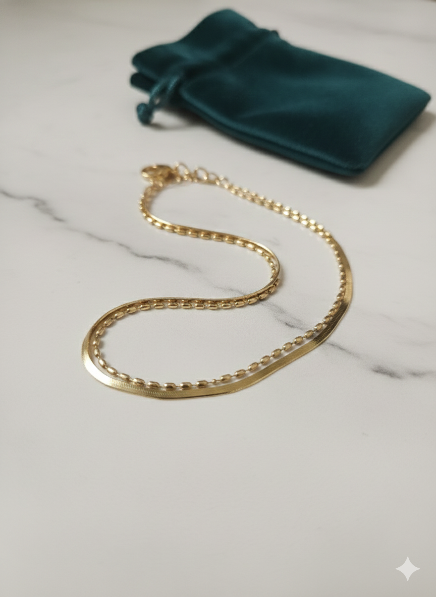The "Seraphina" Liquid Gold Link Bracelet – 18K Gold Plated Stainless Steel