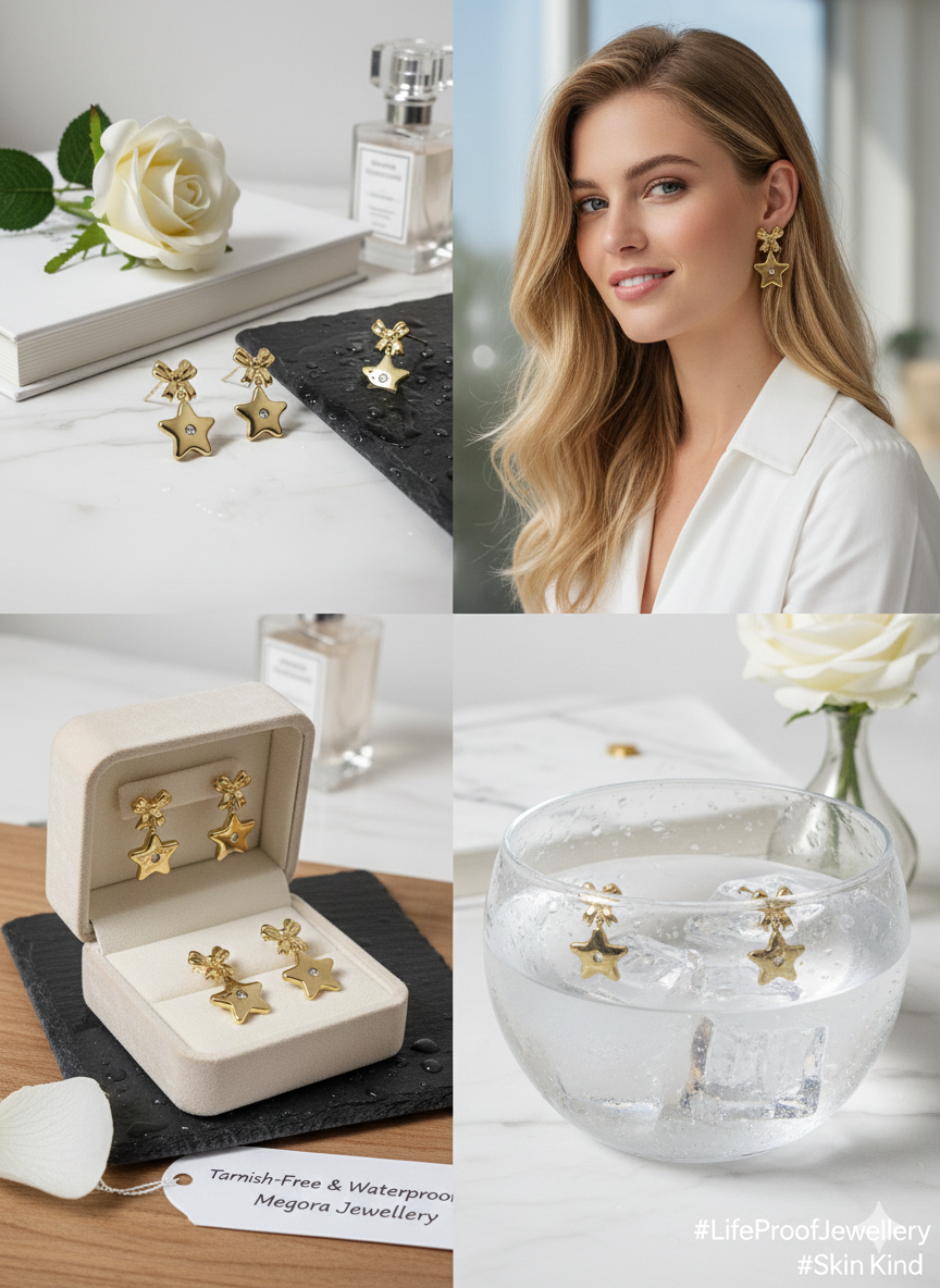 Exquisite 18K Gold Infused Stainless Steel Statement Earrings: The Forever Radiance