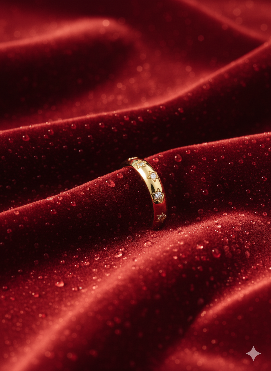 Celestial Star Band Ring | 18K Gold Plated Stainless Steel