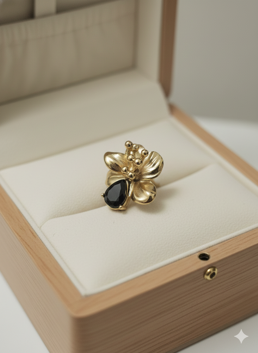 The "Elowen" Floral Statement Earrings – 18K Gold Plated Stainless Steel